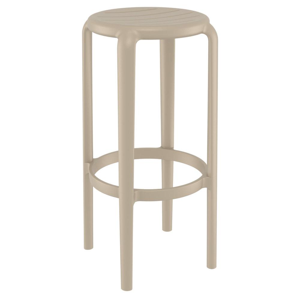 Tom Resin Bar Stool Taupe. Picture 1