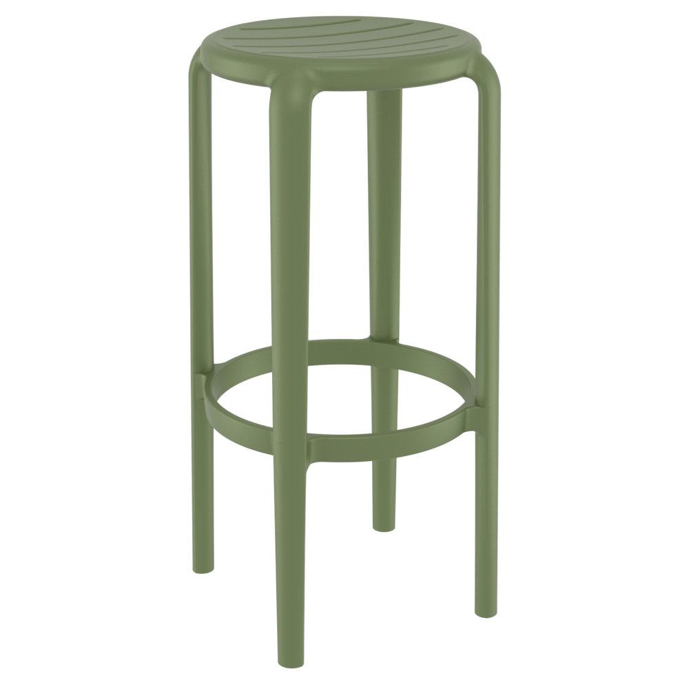 Tom Resin Bar Stool Olive Green. Picture 1