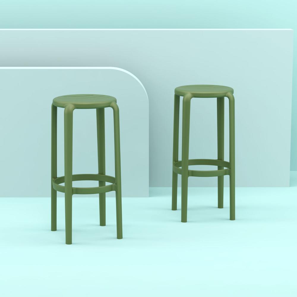 Tom Resin Bar Stool Olive Green. Picture 5