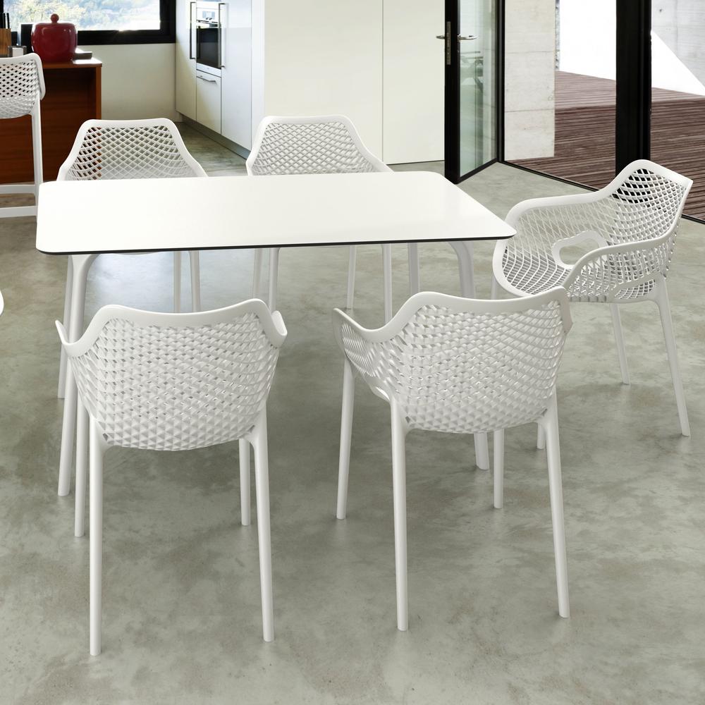 Dining Table 55 inch Rectangle Table, White, Belen Kox. Picture 7