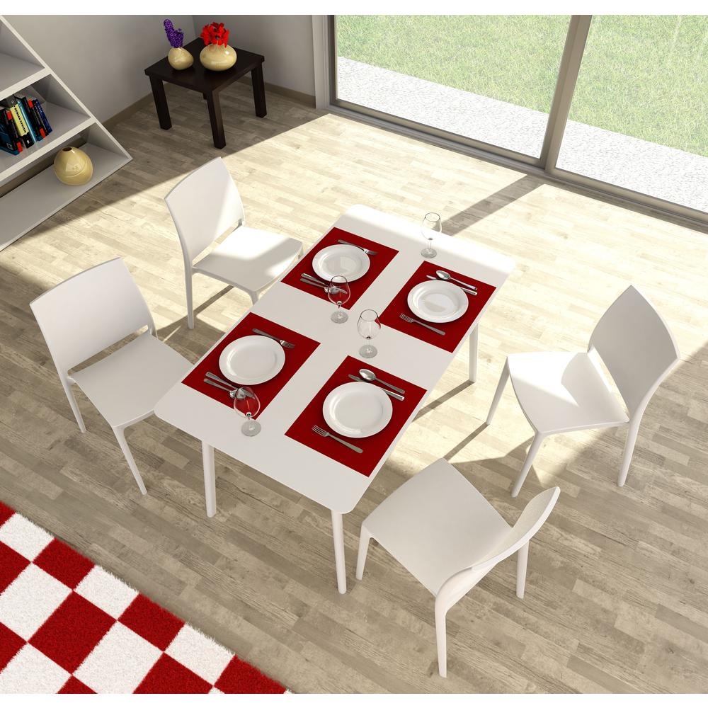 Dining Table 55 inch Rectangle Table, White, Belen Kox. Picture 16