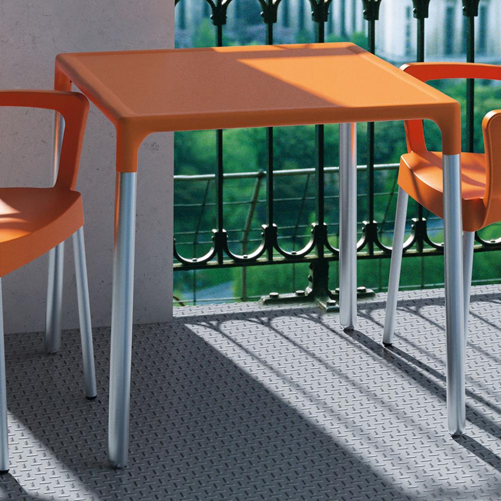 Square Outdoor Dining Table, 28 inch, Orange, Belen Kox. Picture 2