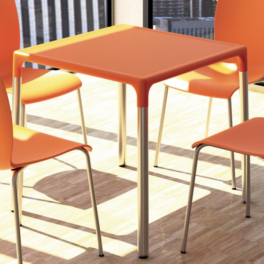 Square Outdoor Dining Table, 28 inch, Orange, Belen Kox. Picture 4