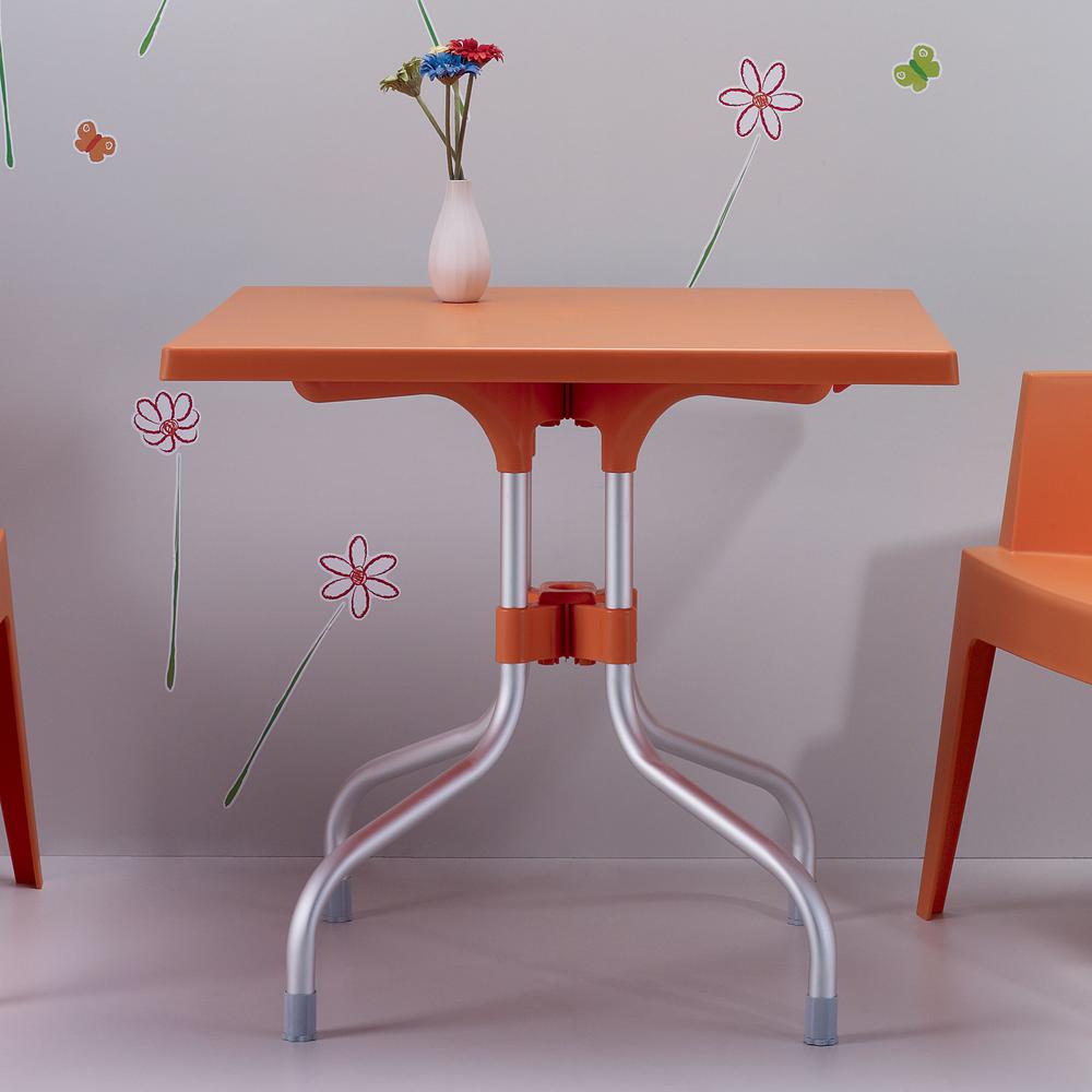 Square Folding Table, 31 inch, Orange, Belen Kox. Picture 2