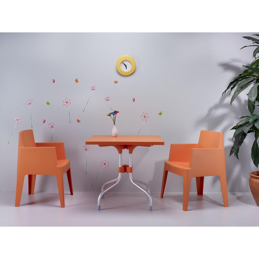 Square Folding Table, 31 inch, Orange, Belen Kox. Picture 3