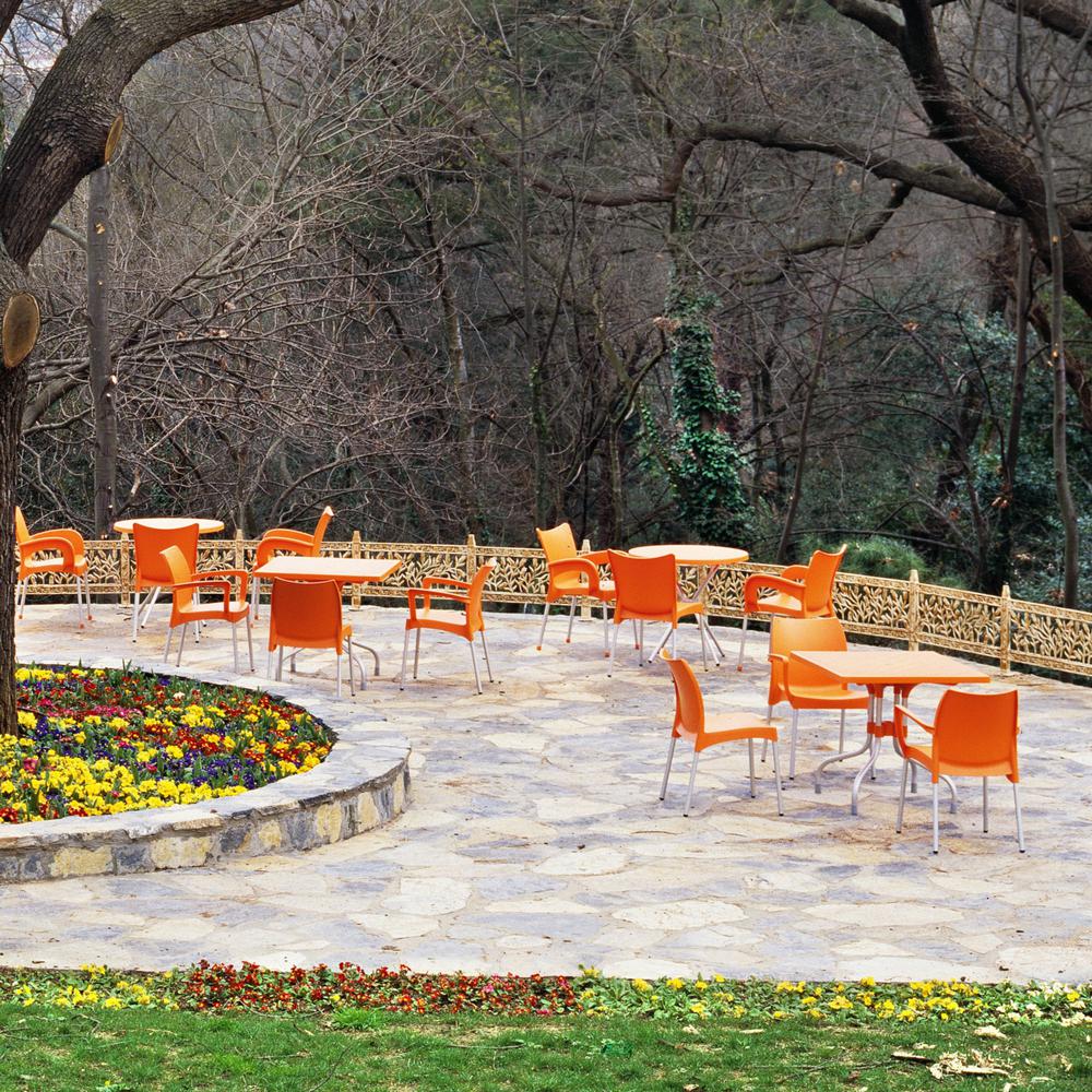 Square Folding Table, 31 inch, Orange, Belen Kox. Picture 5
