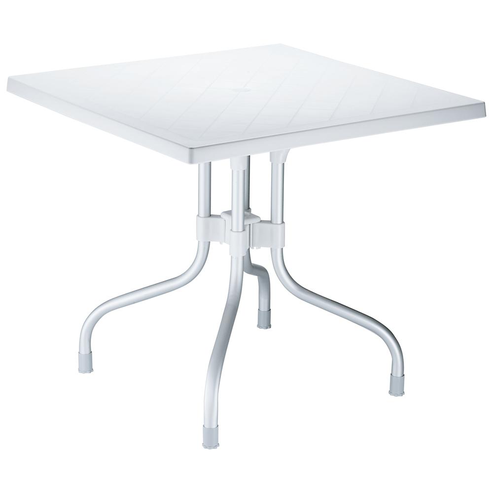 Forza Square Folding Table 31 inch Silver Gray. Picture 1