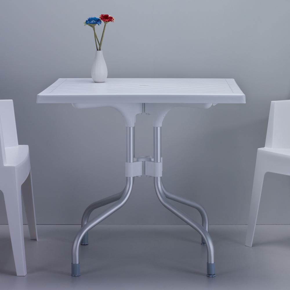 Forza Square Folding Table 31 inch White. Picture 2