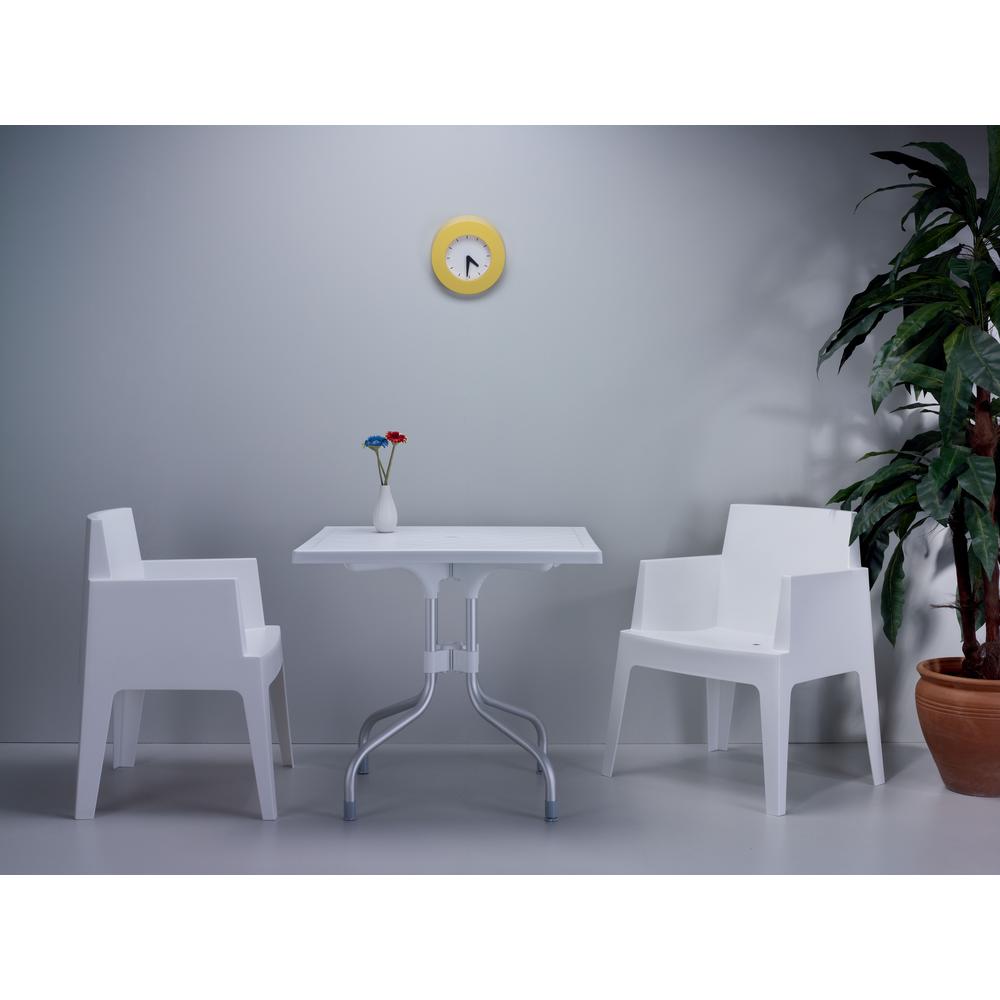 Forza Square Folding Table 31 inch White. Picture 3