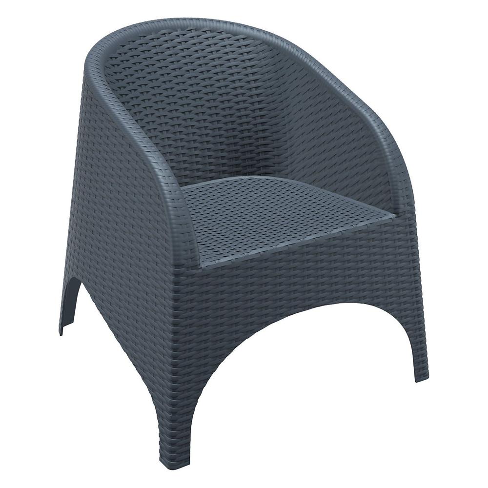 Aruba Resin Wickerlook Chair Dark Gray, Set of 2. Picture 2