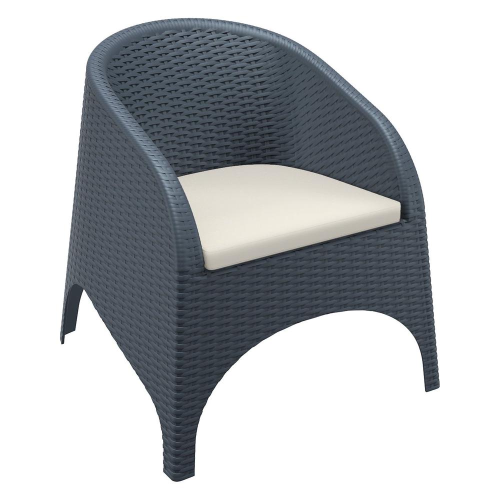 Aruba Resin Wickerlook Chair Dark Gray, Set of 2. Picture 6