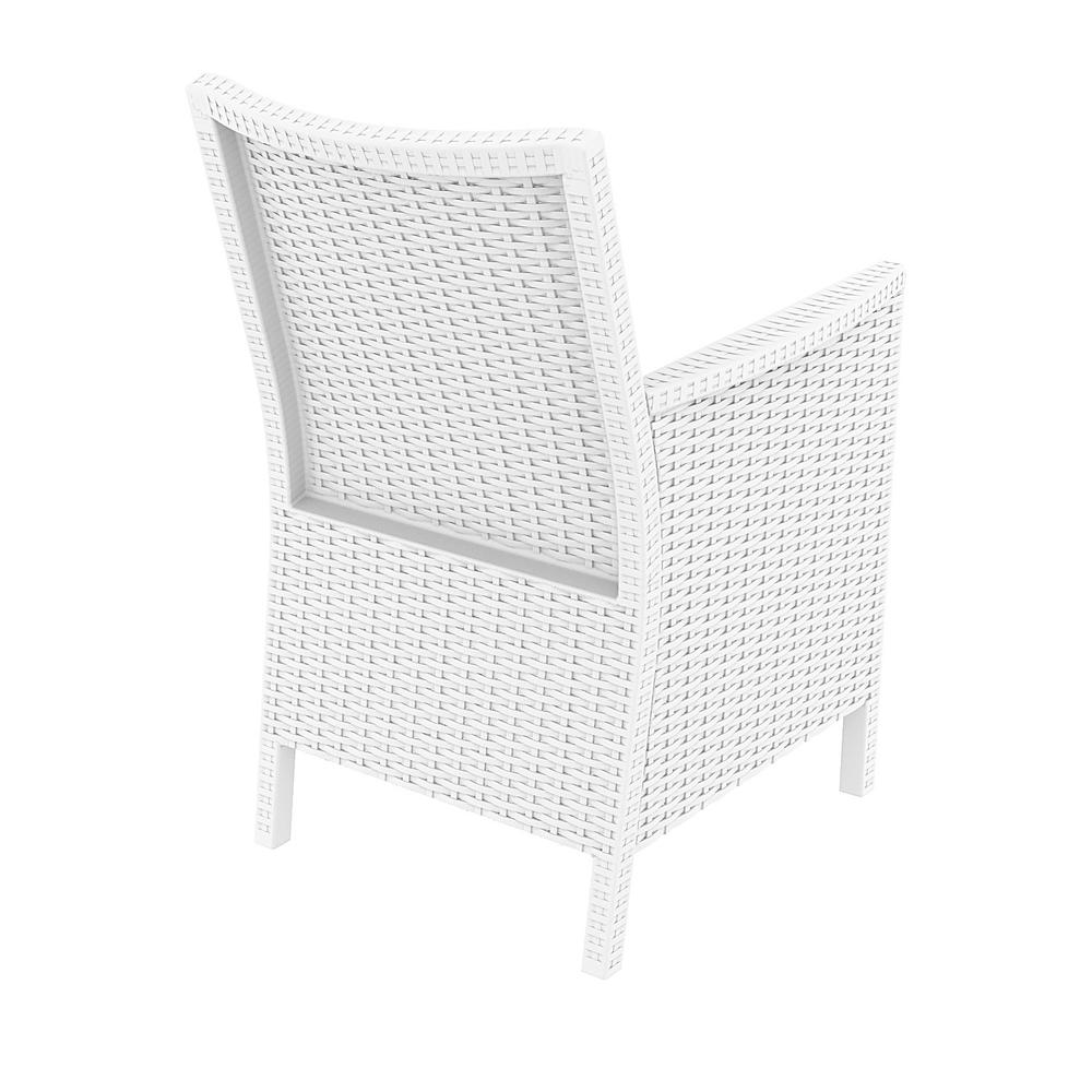 California Resin Wickerlook Chair White with Sunbrella Natural Cushion, Set of 2. Picture 3