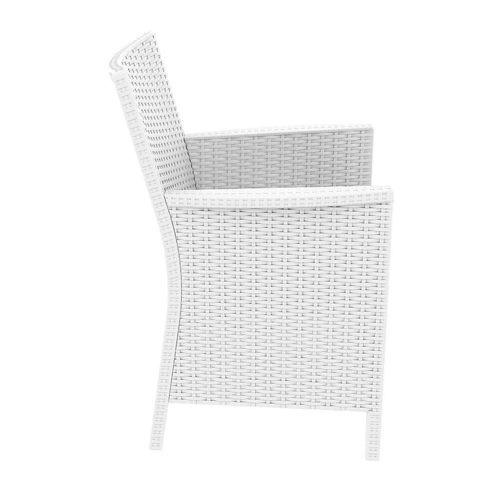California Resin Wickerlook Chair White with Sunbrella Natural Cushion, Set of 2. Picture 5