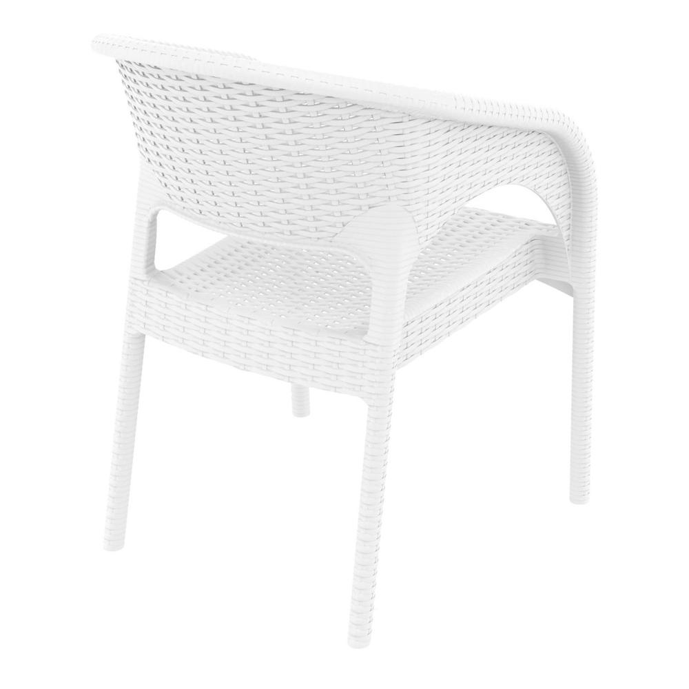 Panama Resin Wickerlook Dining Arm Chair White, Set of 2. Picture 2