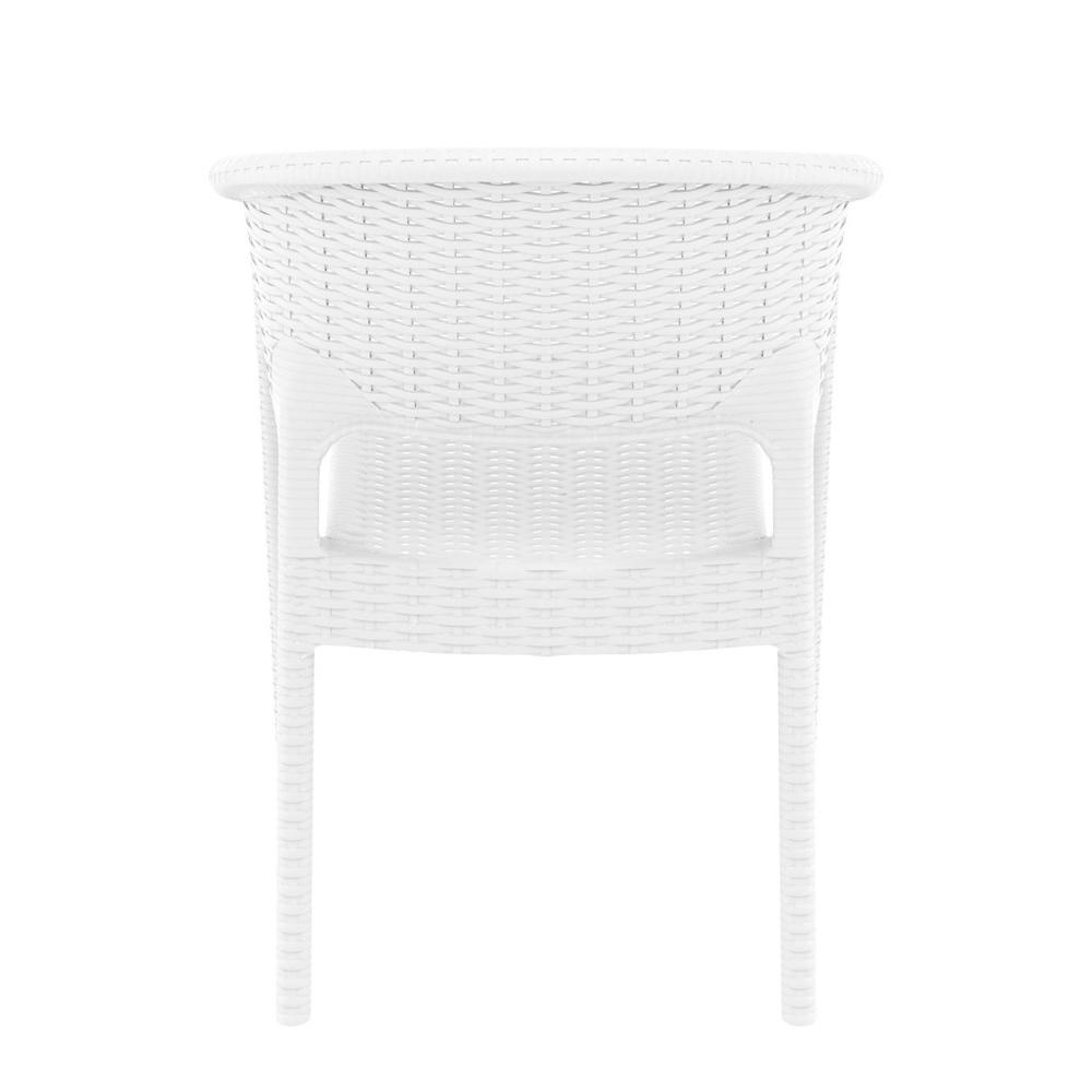 Panama Resin Wickerlook Dining Arm Chair White, Set of 2. Picture 5