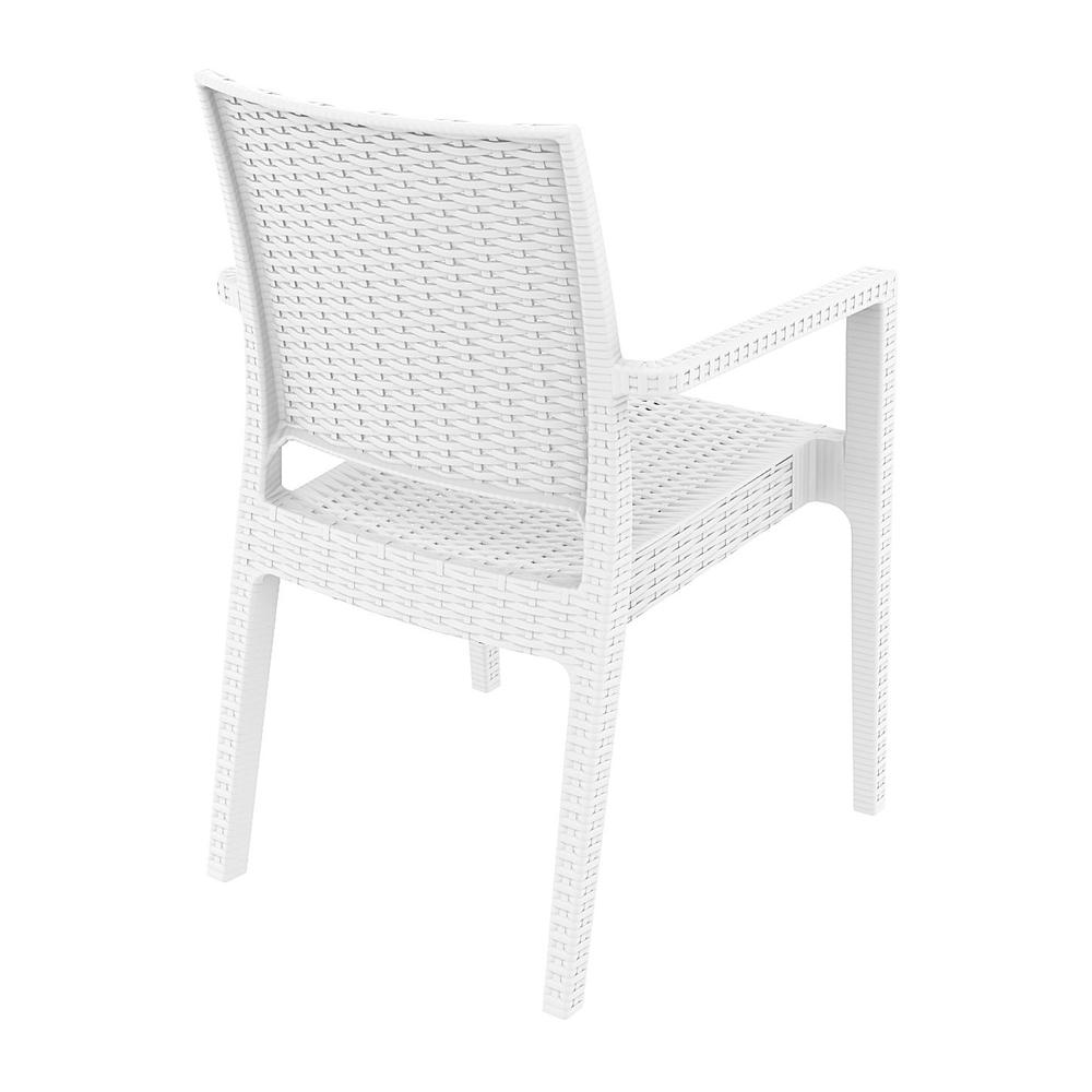 Ibiza Resin Wickerlook Dining Arm Chair White, Set of 2. Picture 4