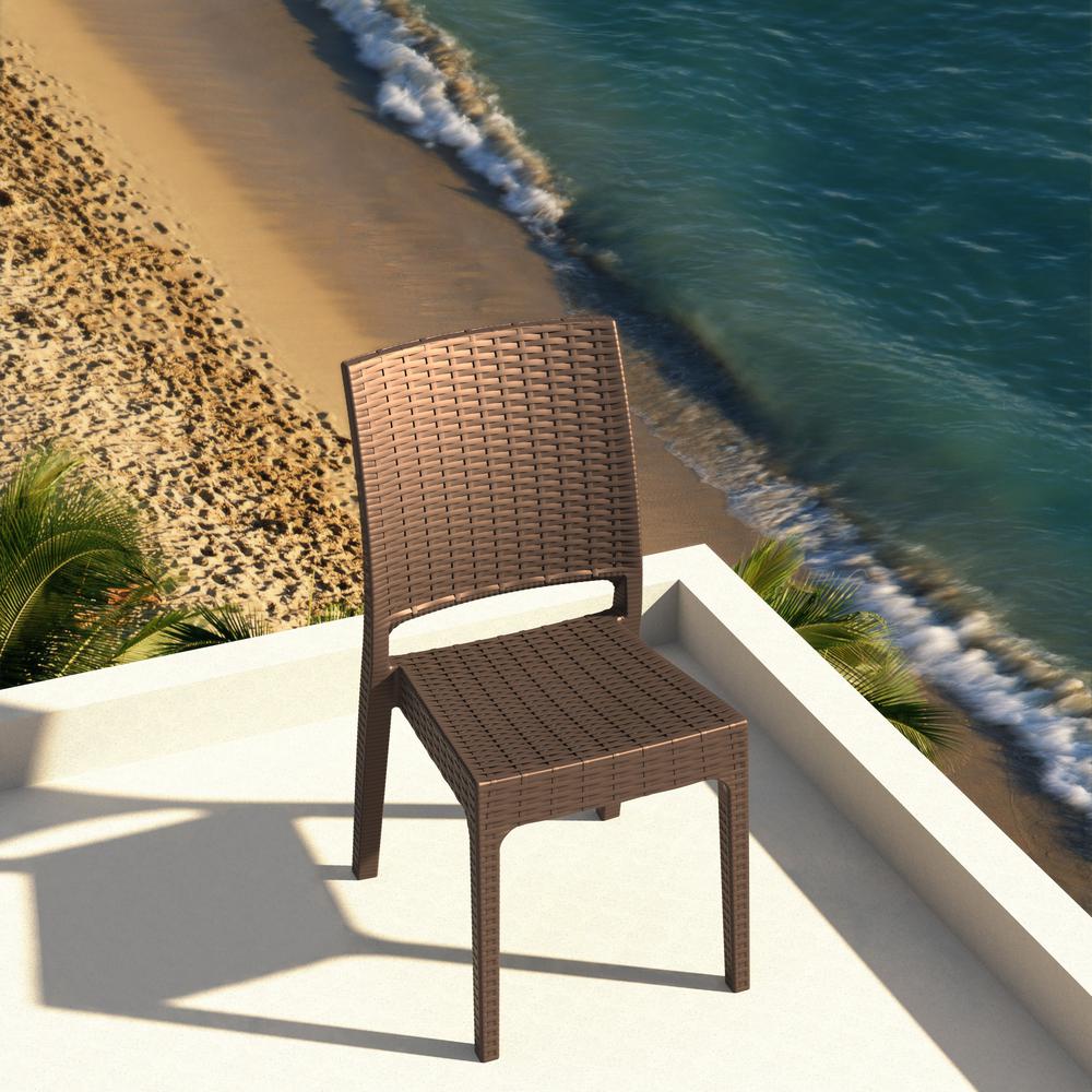 Resin Dining Chair Brown - Set Of 2. Picture 16