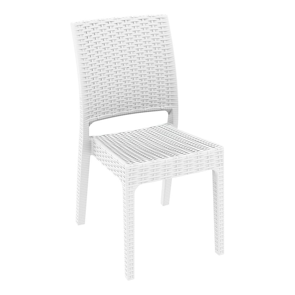 Florida Resin Wickerlook Dining Chair White, set of 2. Picture 1