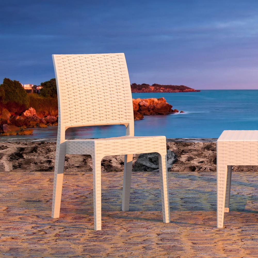 Florida Resin Wickerlook Dining Chair White, set of 2. Picture 10