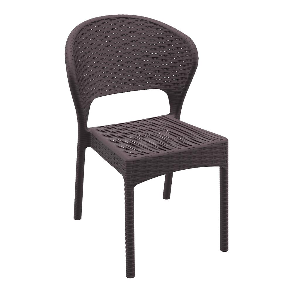 Daytona Resin Wickerlook Dining Chair Brown, Set of 2. Picture 1