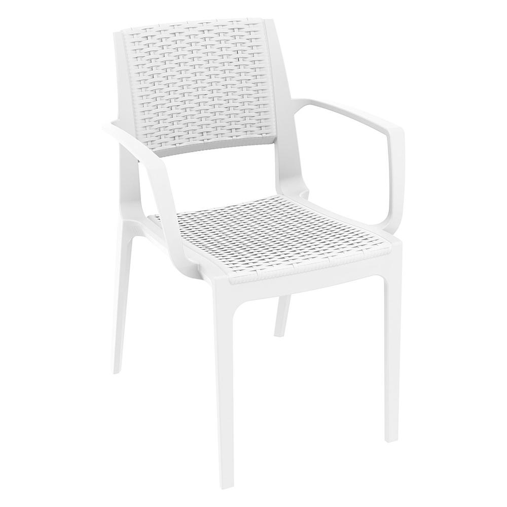 Resin Dining Arm Chair Set, White, Belen Kox. Picture 1