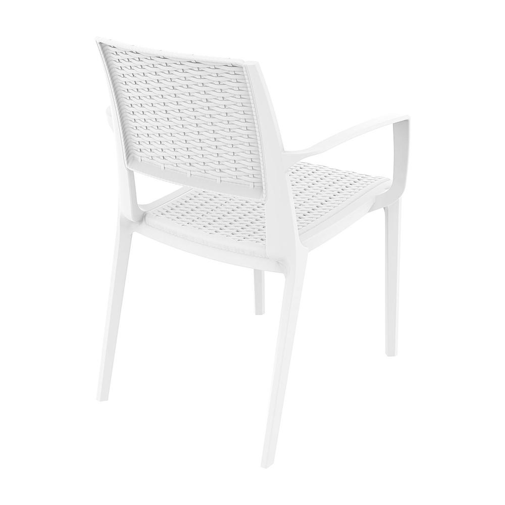 Capri Resin Dining Arm Chair White, Set of 2. Picture 2