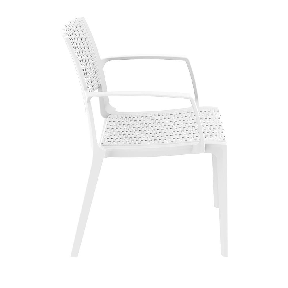 Capri Resin Dining Arm Chair White, Set of 2. Picture 4