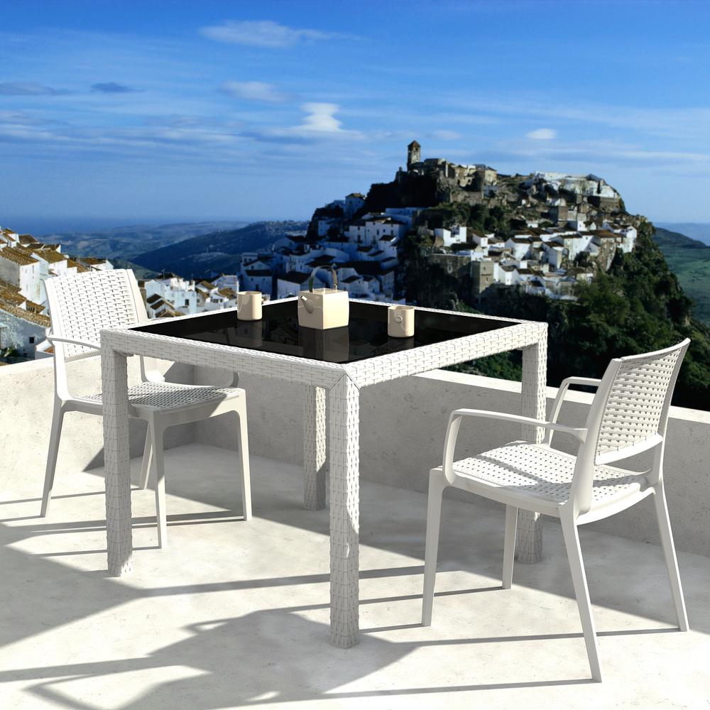 Resin Dining Arm Chair Set, White, Belen Kox. Picture 6