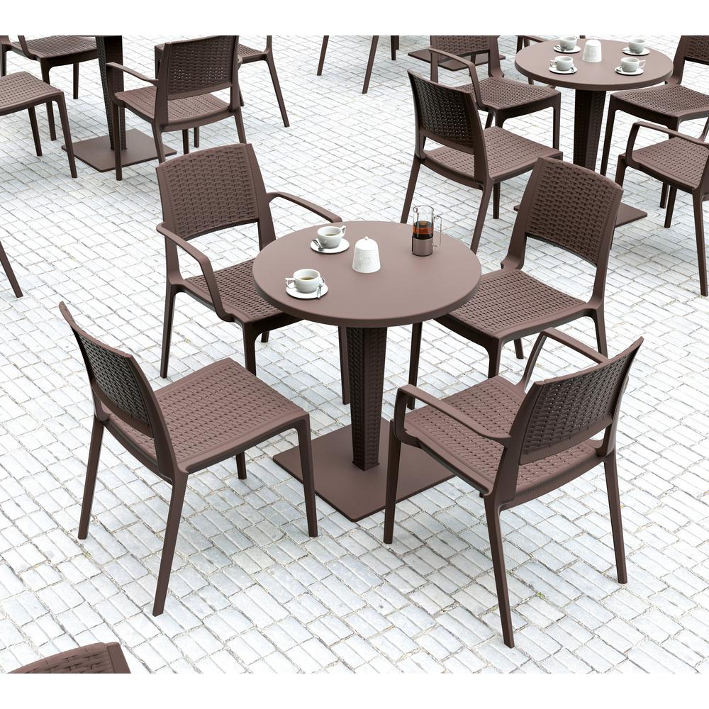 Resin Dining Chair Set, Brown, Belen Kox. Picture 3