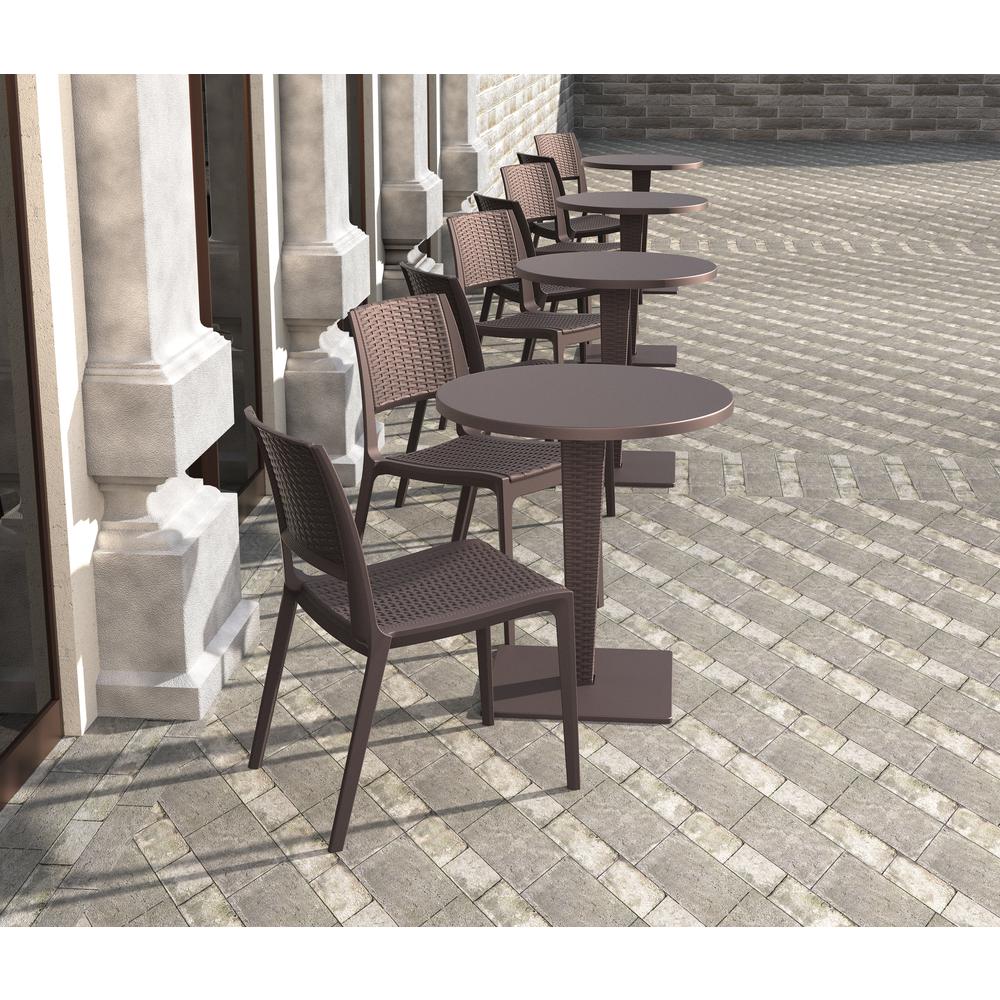 Resin Dining Chair Set, Brown, Belen Kox. Picture 11