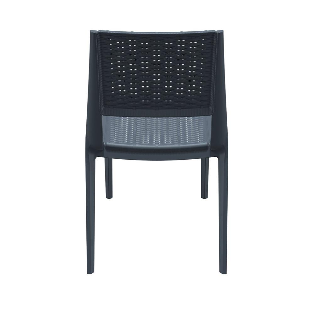 Verona Resin Wickerlook Dining Chair Dark Gray, Set of 2. Picture 5