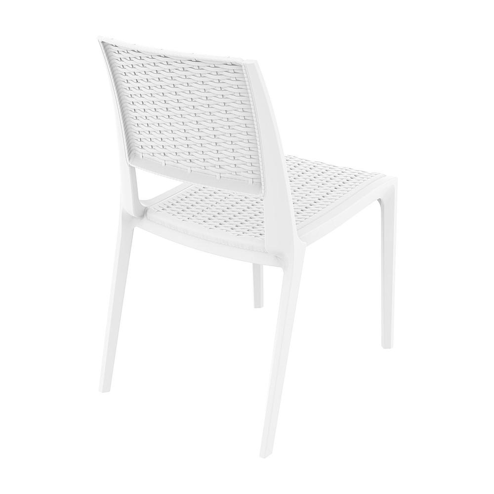 Verona Resin Wickerlook Dining Chair White, Set of 2. Picture 3