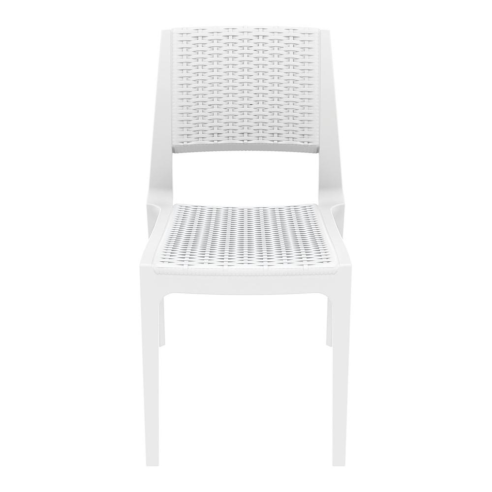 Verona Resin Wickerlook Dining Chair White, Set of 2. Picture 4