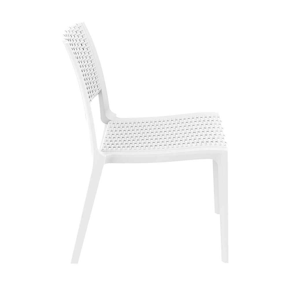 Verona Resin Wickerlook Dining Chair White, Set of 2. Picture 5