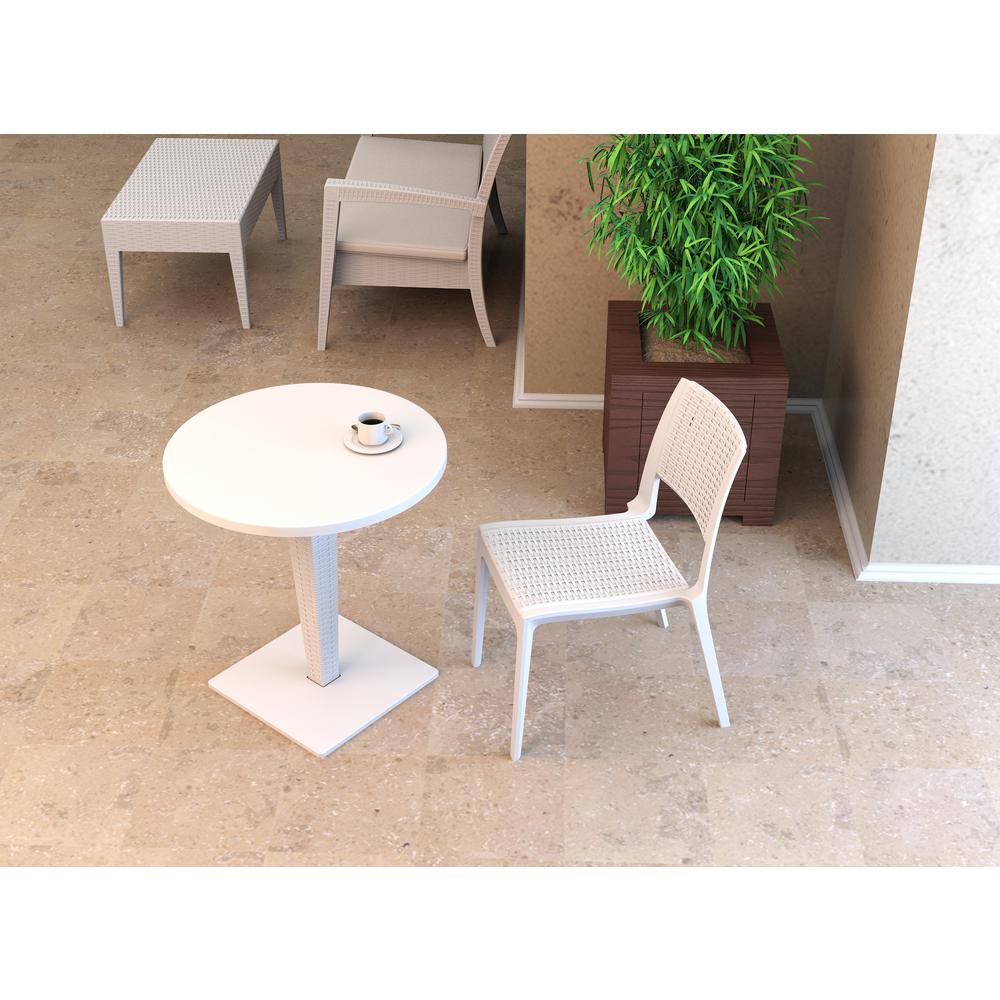 Verona Resin Wickerlook Dining Chair White, Set of 2. Picture 8