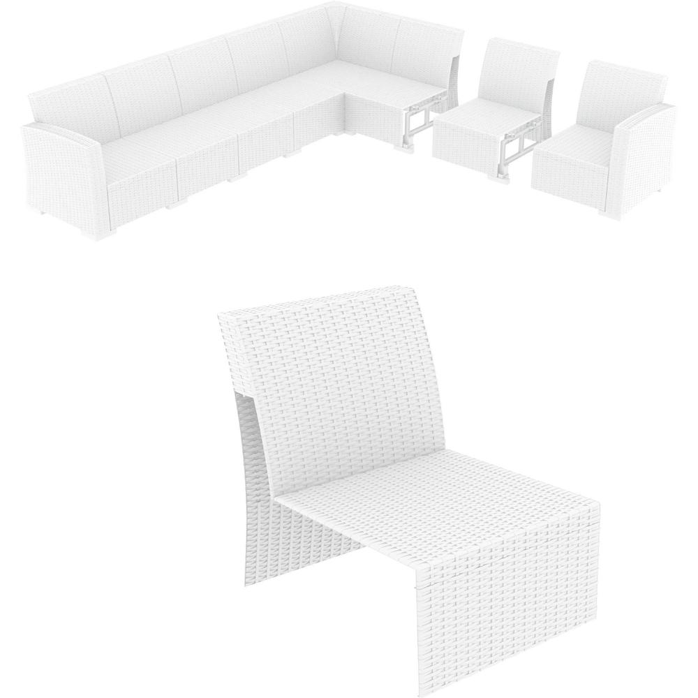 Sectional Extension Part White with Sunbrella Natural Cushion. The main picture.