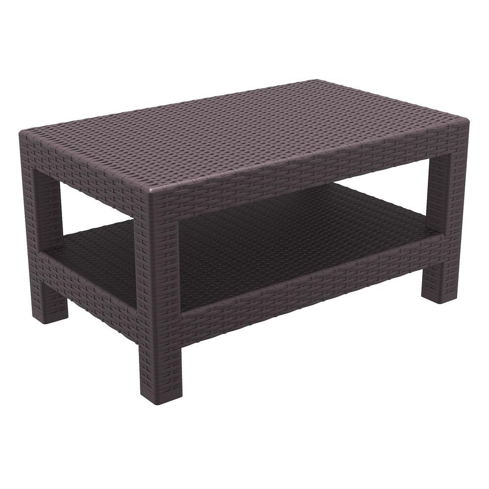 Rectangle Patio Coffee Table, Brown, Belen Kox. Picture 1