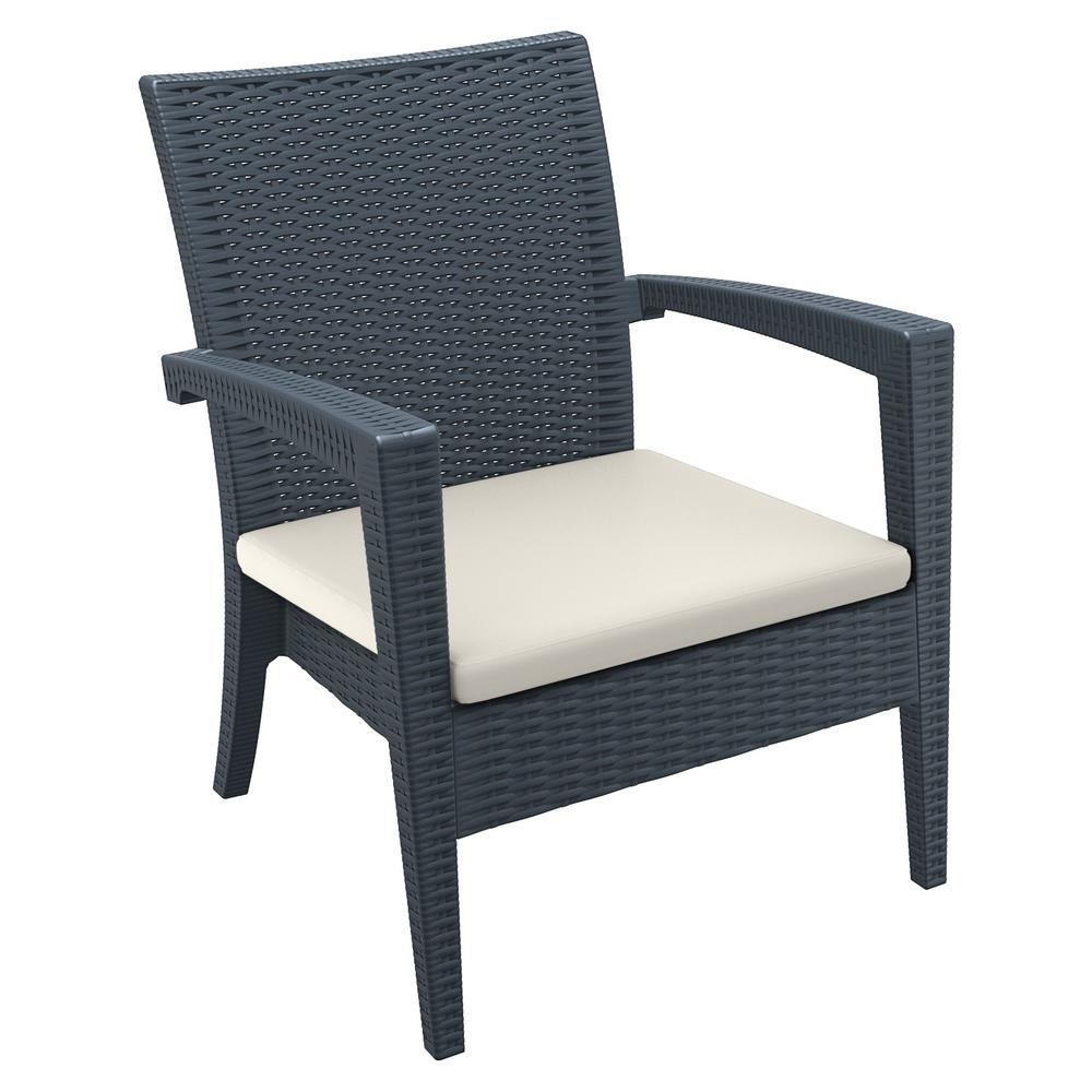 Resin Club Chair, Set of 2, Dark Gray, Belen Kox. Picture 1