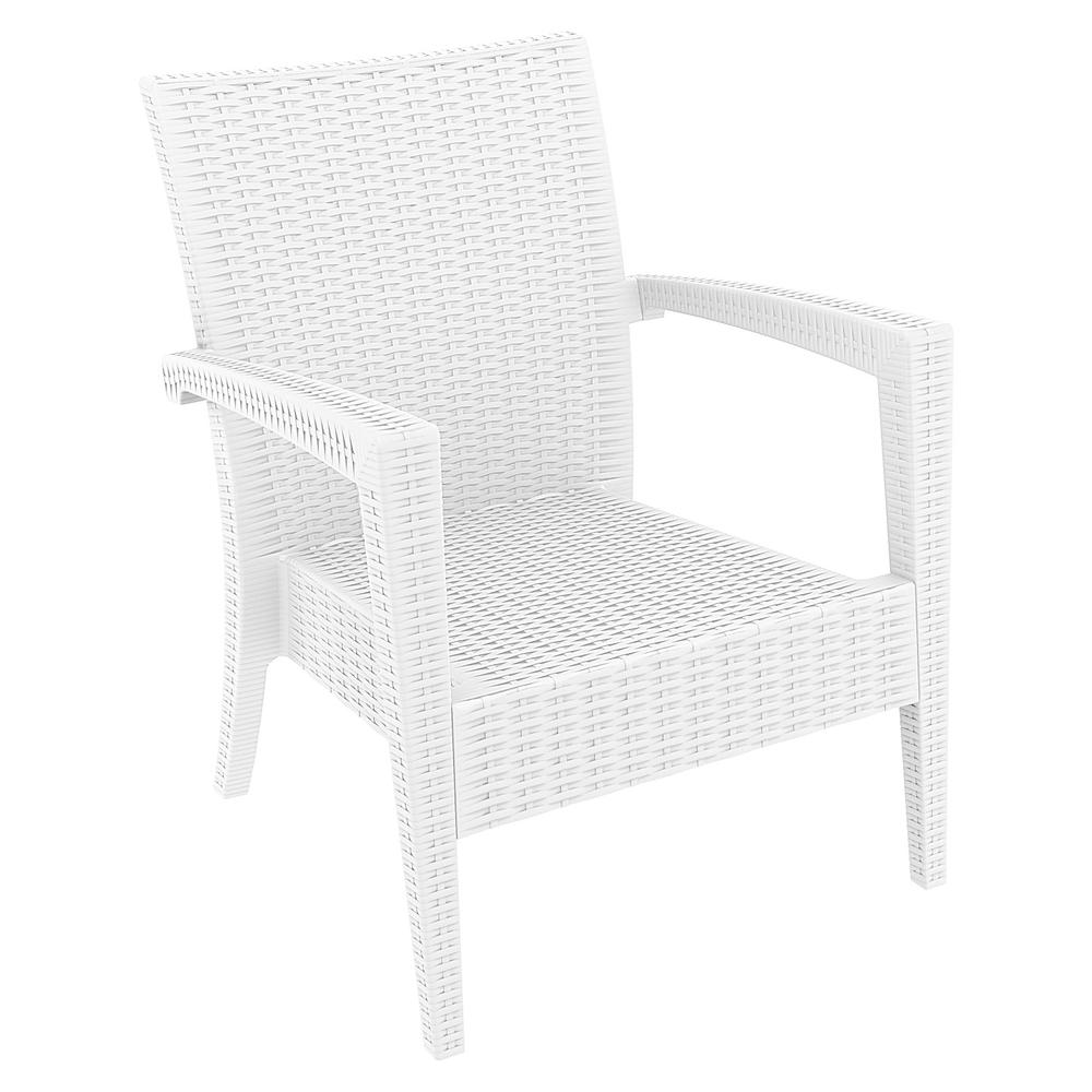 Resin Club Chair with Sunbrella Natural Cushion, Set of 2, White, Belen Kox. Picture 1