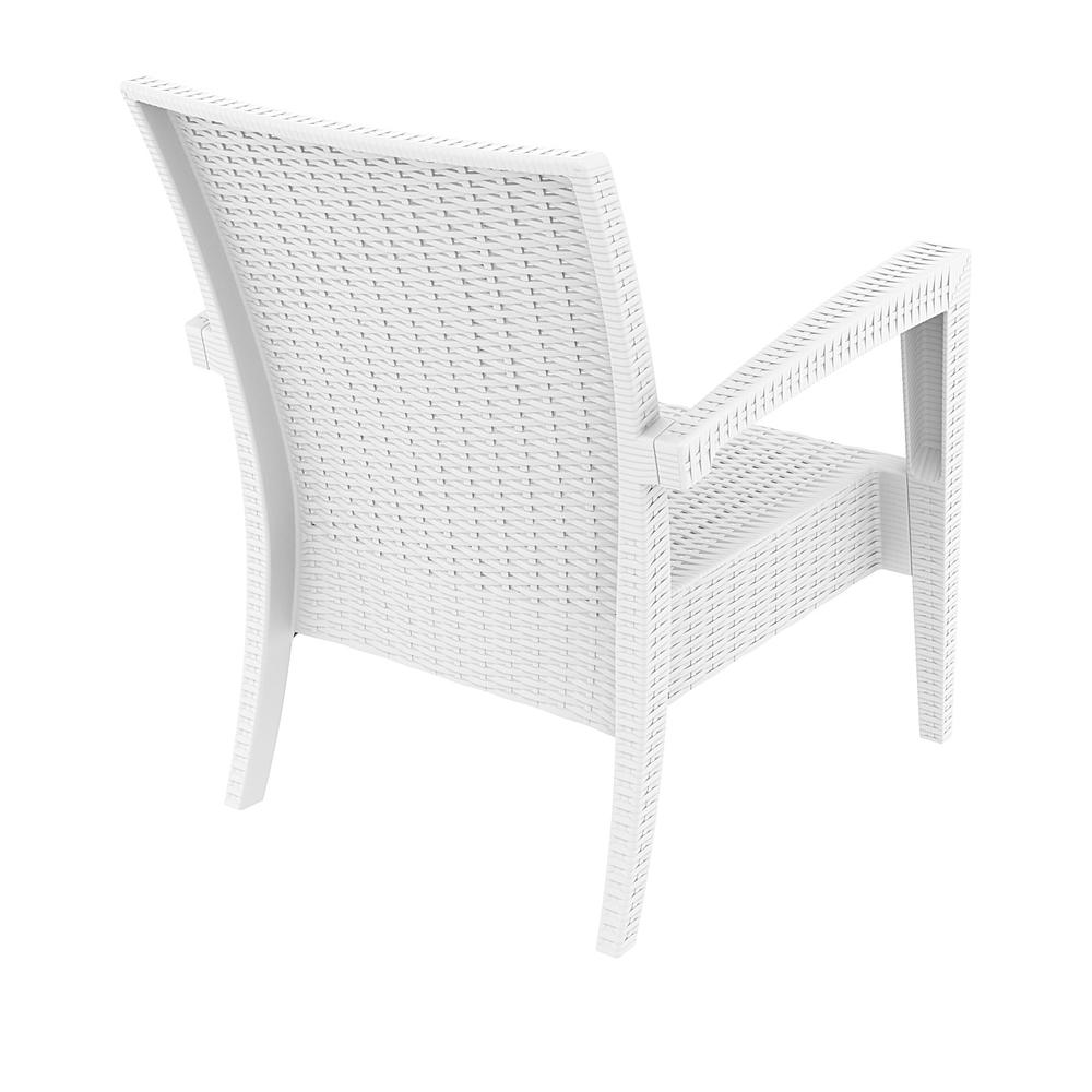 Miami Resin Club Chair White with Sunbrella Natural Cushion, set of 2. Picture 3