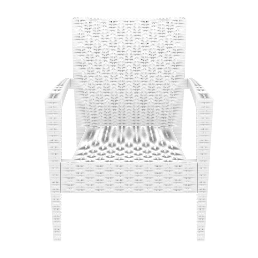 Miami Resin Club Chair White with Sunbrella Natural Cushion, set of 2. Picture 4