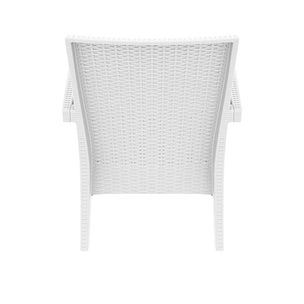 Miami Resin Club Chair White with Sunbrella Natural Cushion, set of 2. Picture 6