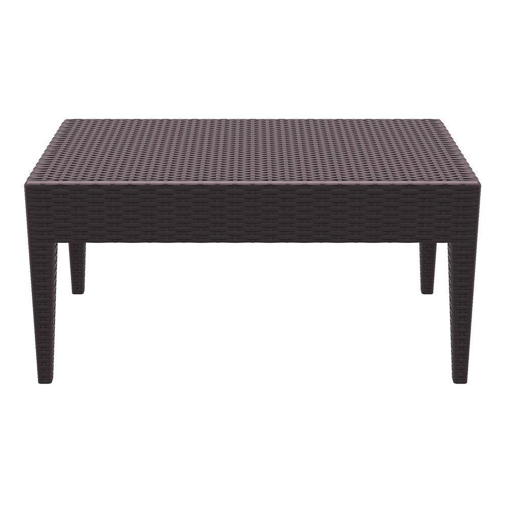 Miami Rectangle Resin Coffee Table Brown. Picture 2