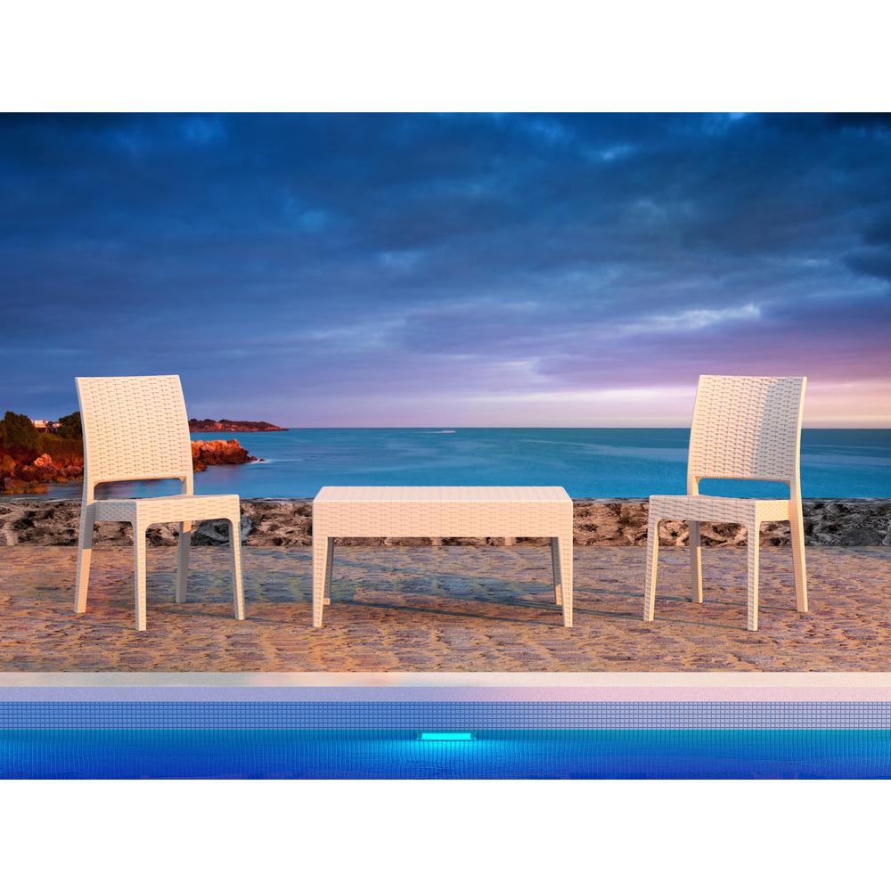 Miami Rectangle Resin Coffee Table White. Picture 6