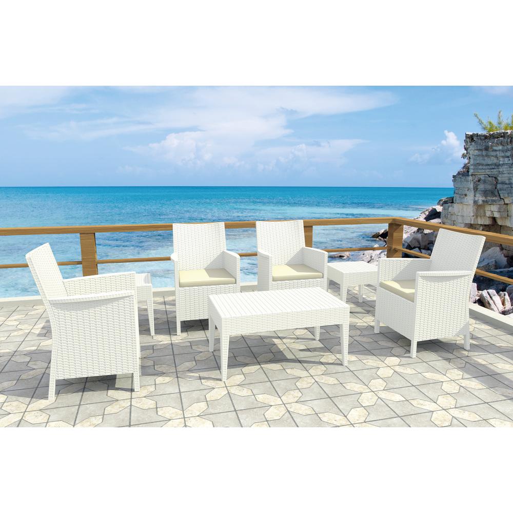 Miami Rectangle Resin Coffee Table White. Picture 8
