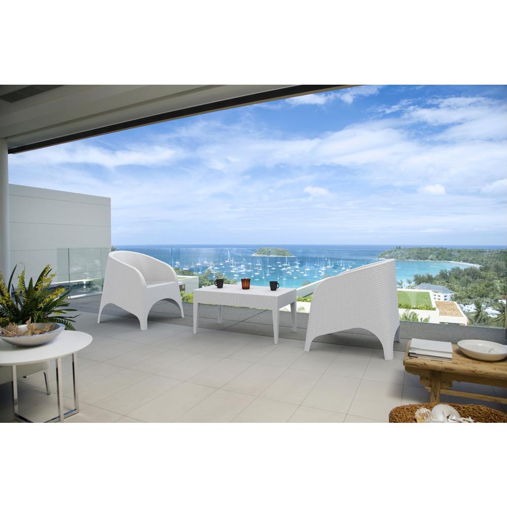 Miami Rectangle Resin Coffee Table White. Picture 9