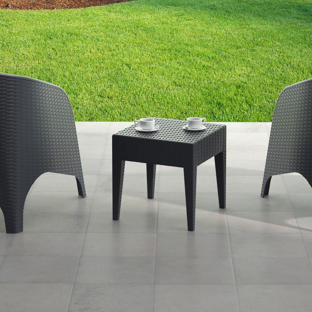 Square Resin Side Table, Dark Gray, Belen Kox. Picture 3
