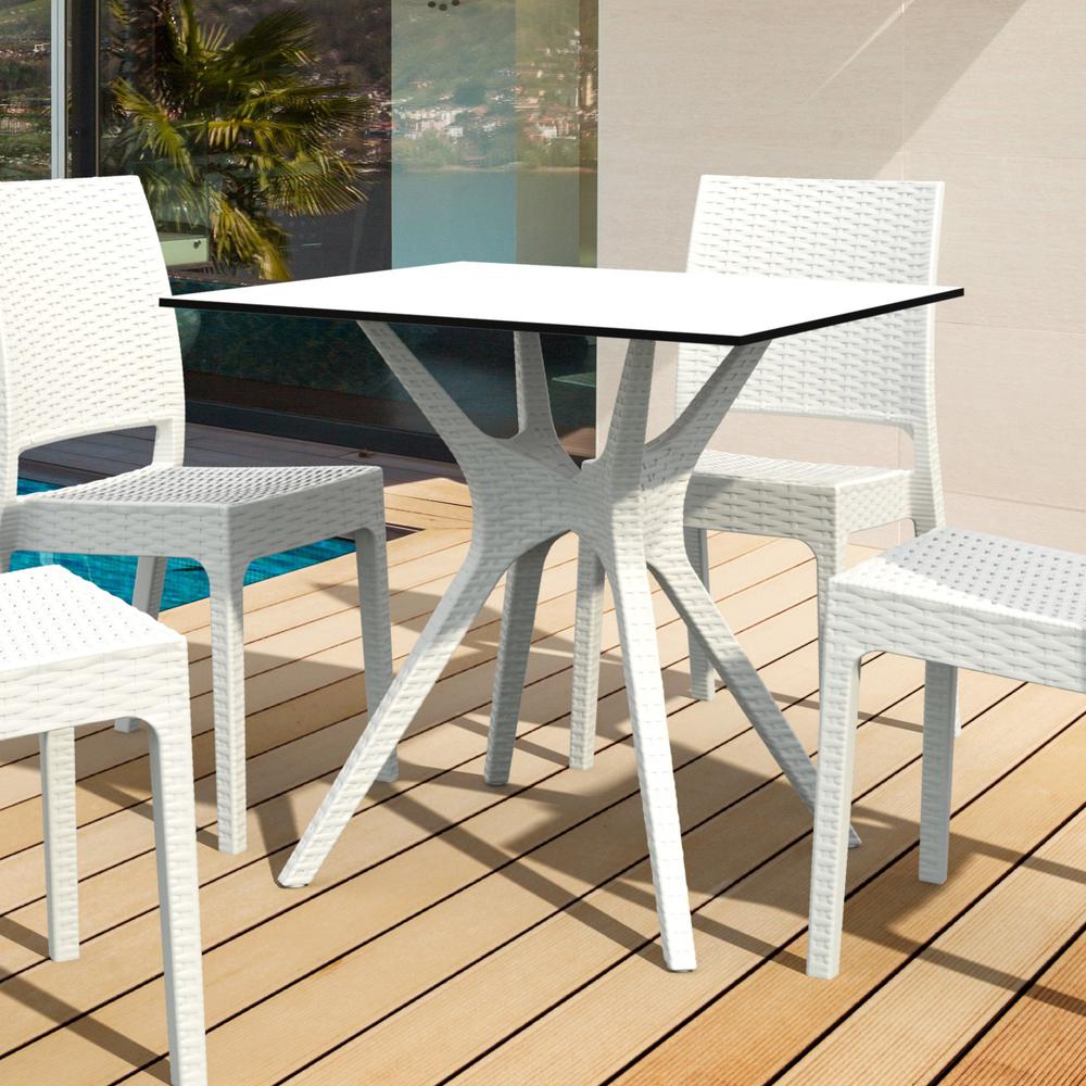 Ibiza Square Table 31 inch White. Picture 4