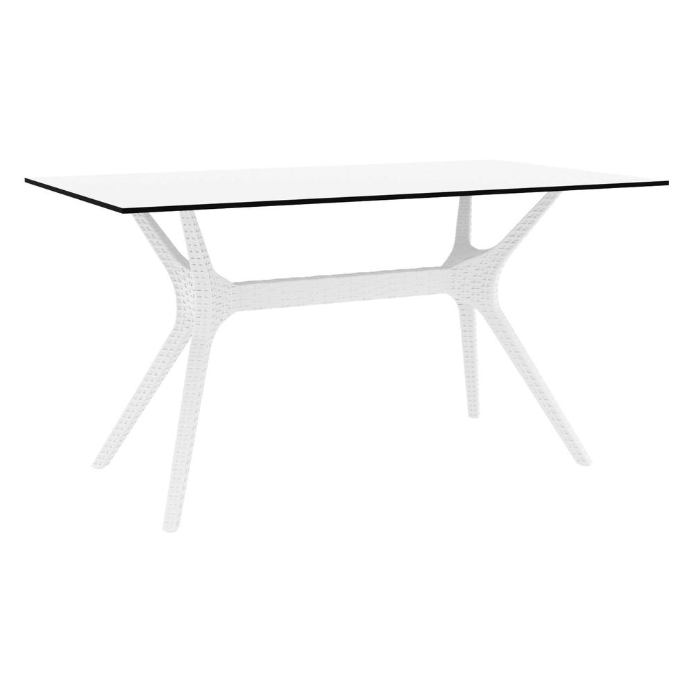 Ibiza Rectangle Table 55 inch White. Picture 1