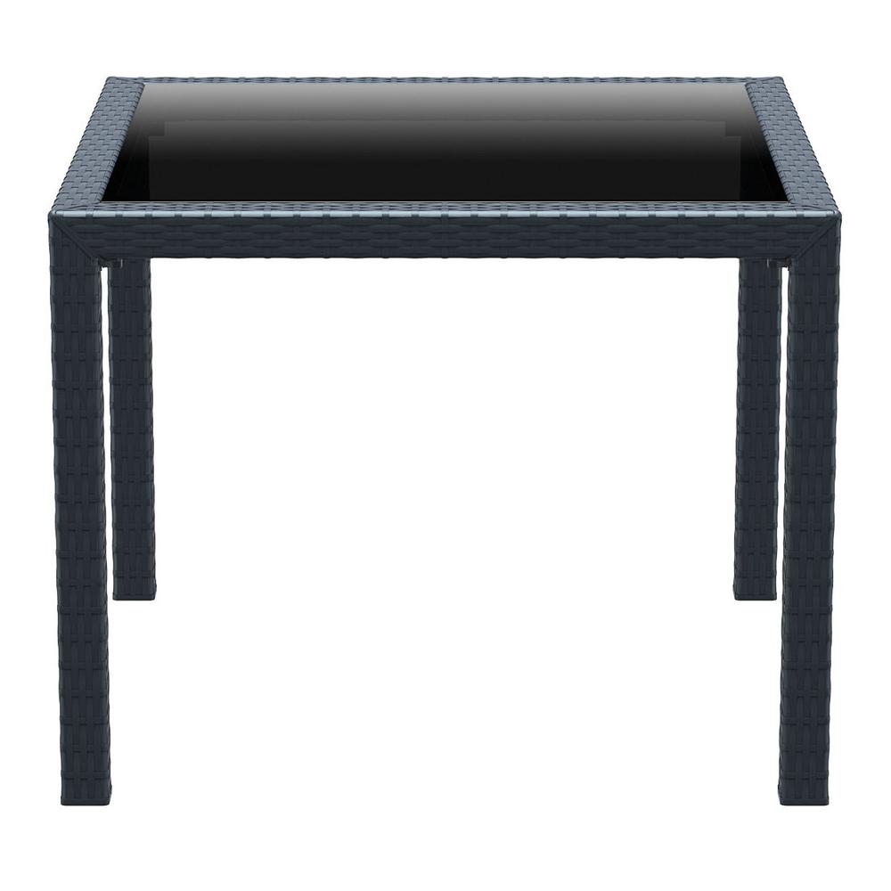 Miami Resin Wickerlook Square Dining Table Dark Gray 37 inch. Picture 2